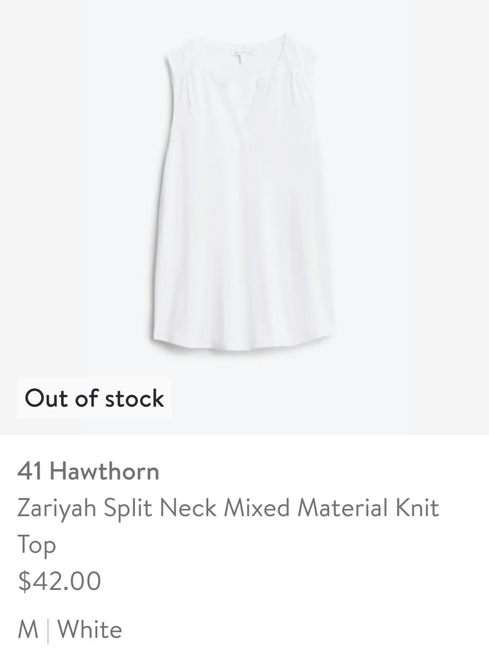41 Hawthorn White Split‑Neck Knit Tank